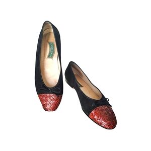 Cole Haan Black and Brown Flats with Suede Finish